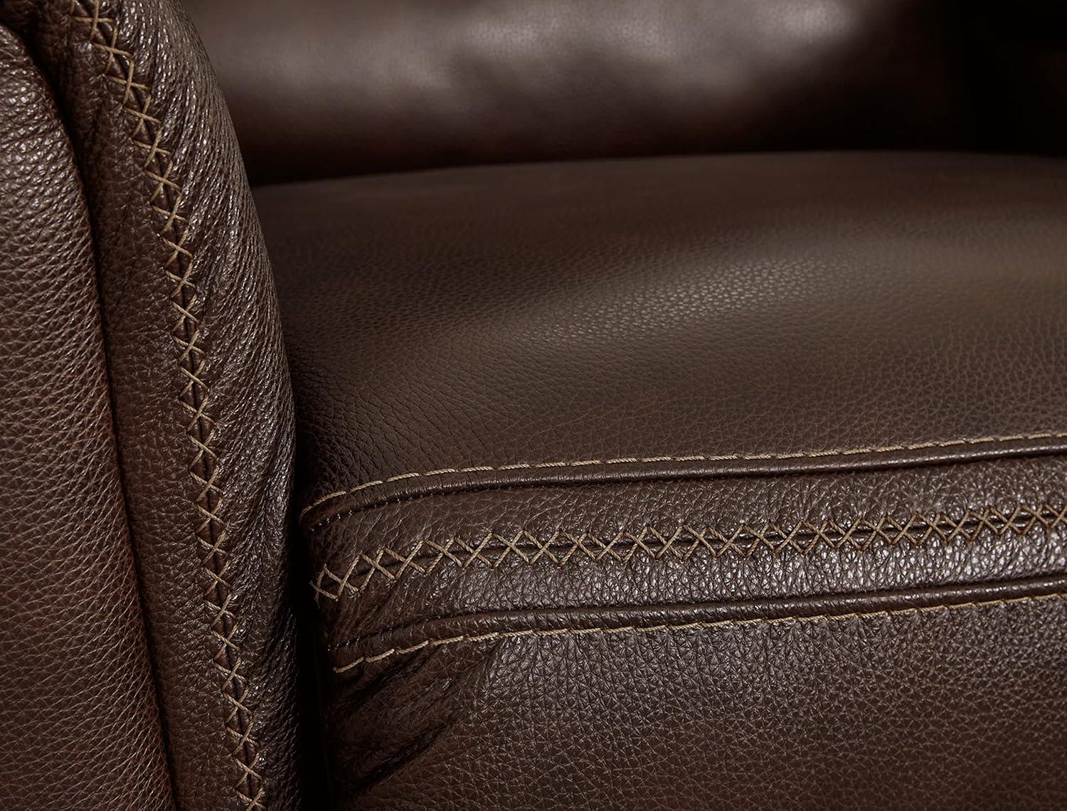 imageSignature Design by Ashley Alessandro Modern Power Recliner with Adjustable Headrest Dark BrownDark Brown