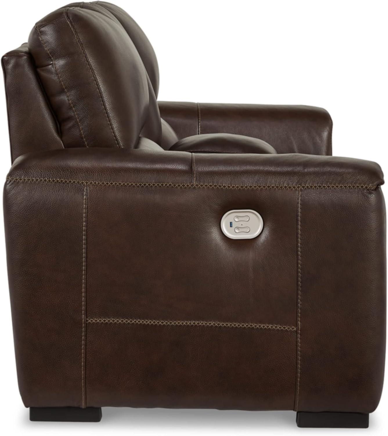 imageSignature Design by Ashley Alessandro Modern Power Recliner with Adjustable Headrest Dark BrownDark Brown