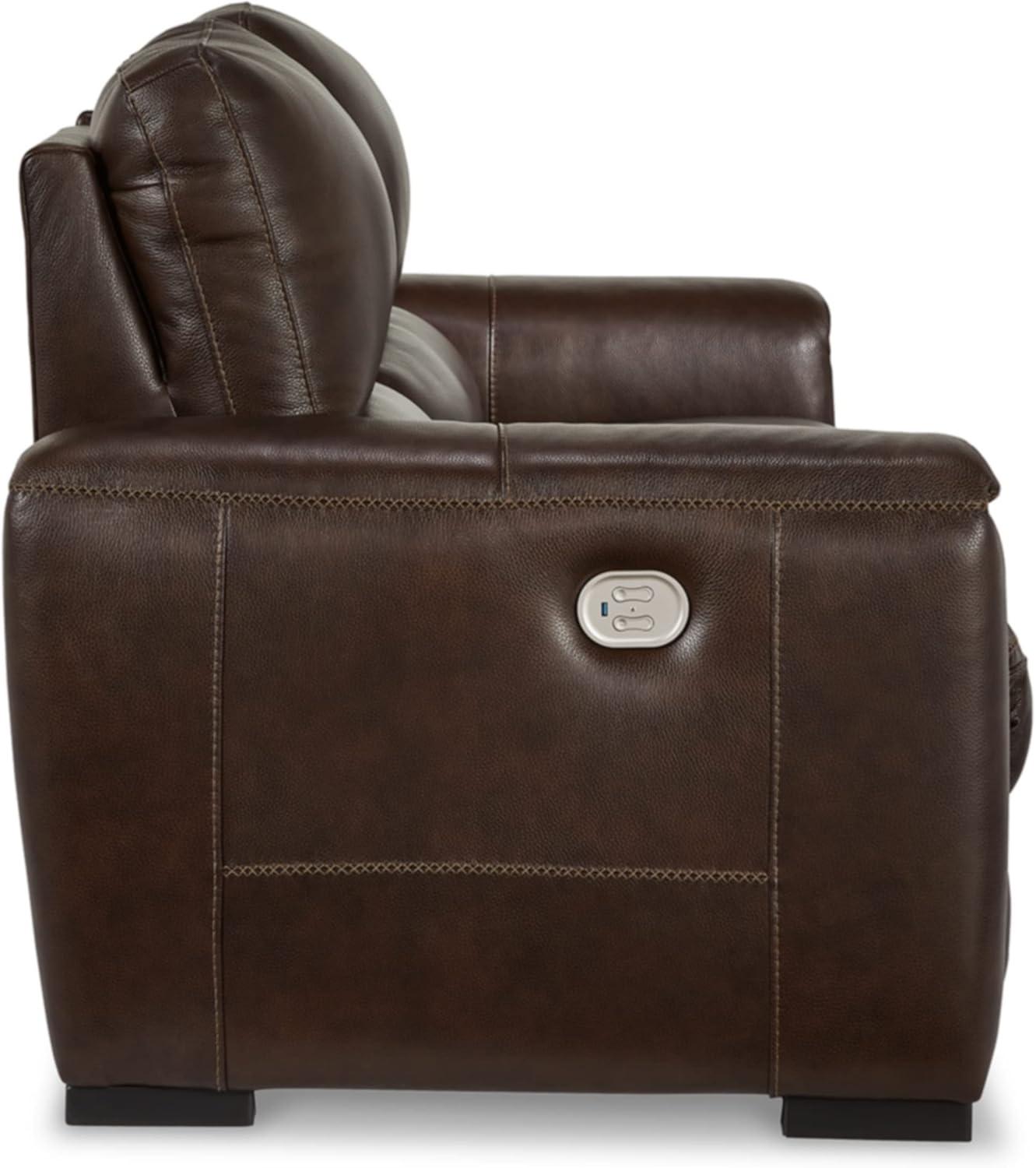 imageSignature Design by Ashley Alessandro Modern Power Recliner with Adjustable Headrest Dark BrownDark Brown