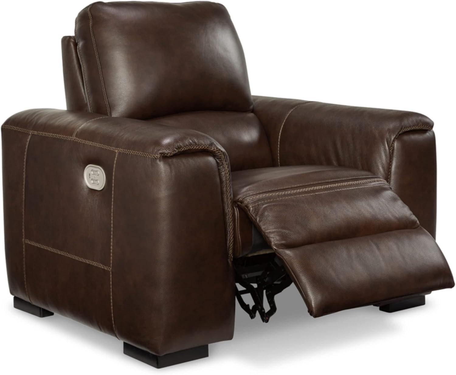 imageSignature Design by Ashley Alessandro Modern Power Recliner with Adjustable Headrest Dark BrownDark Brown