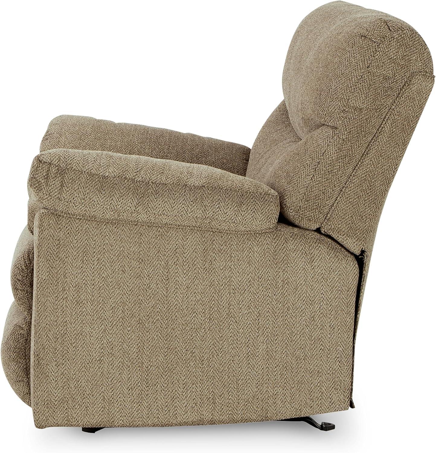 imageSignature Design by Ashley Alphons Transitional Polyester Tufted Rocker Recliner GrayLight Brown