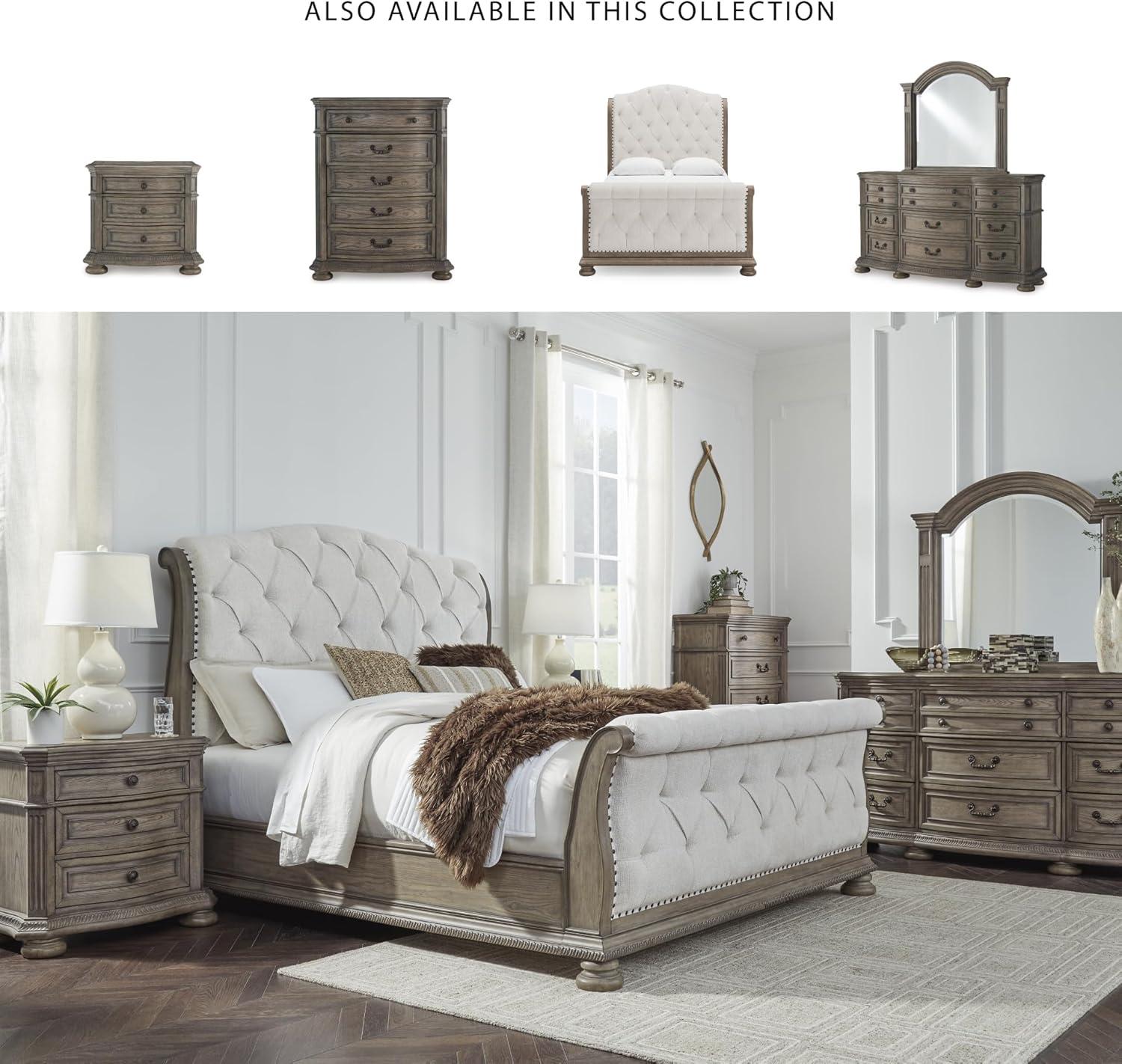 imageSignature Design by Ashley Ardenfield Classic 3Drawer Nightstand with USB Ports Light BrownQueen