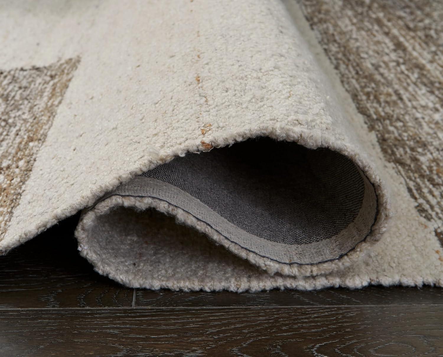 imageSignature Design by Ashley Barus Vintage Indoor Striped Handwoven Medium 5 x 7 Rug Dark Brown ampamp Beige78 x 911 Rectangular