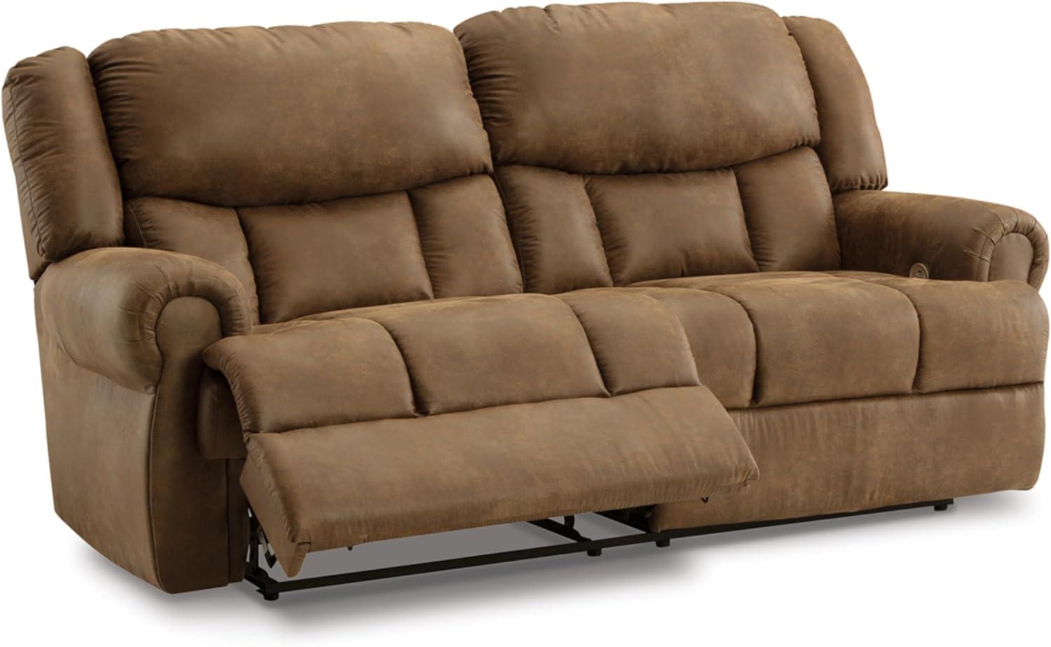 imageSignature Design by Ashley Boothbay Classic Faux Leather 2 Seat Manual Reclining Sofa Dark BrownDark Brown