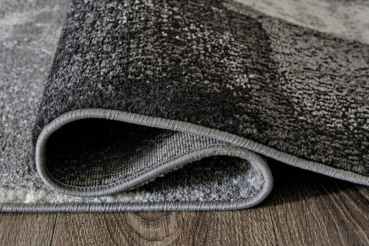 imageSignature Design by Ashley Brycebourne 5 x 7 Medium Pile Abstract Rug Gray ampamp Black53 x 77 Rectangular