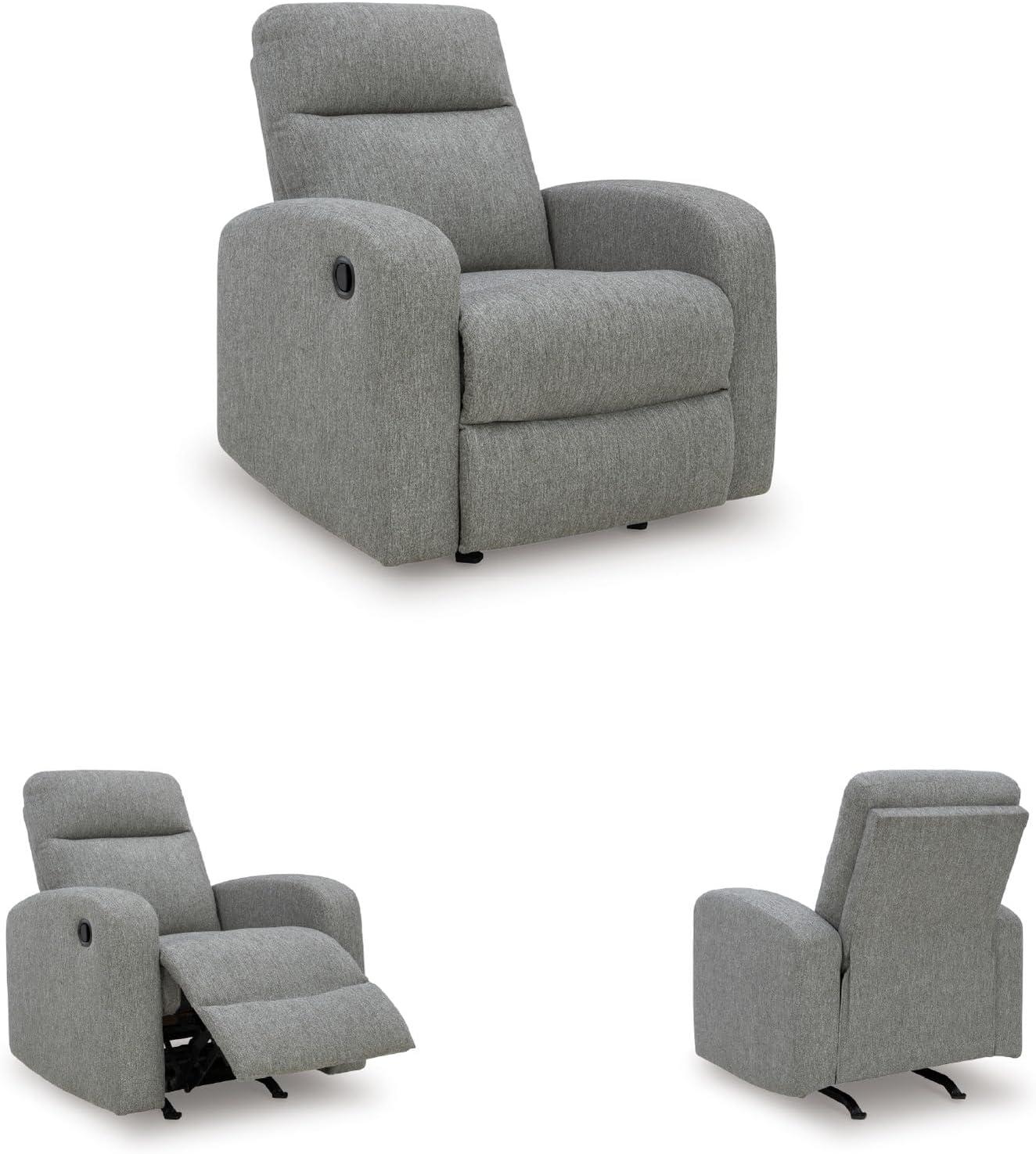 imageSignature Design by Ashley Carrigan Lane Modern Pull Tab Rocking Recliner Light Gray