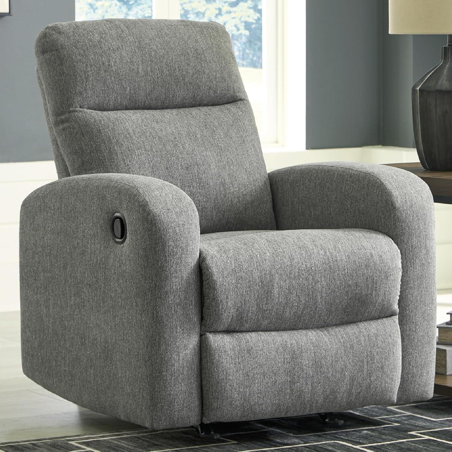 imageSignature Design by Ashley Carrigan Lane Modern Pull Tab Rocking Recliner Light Gray