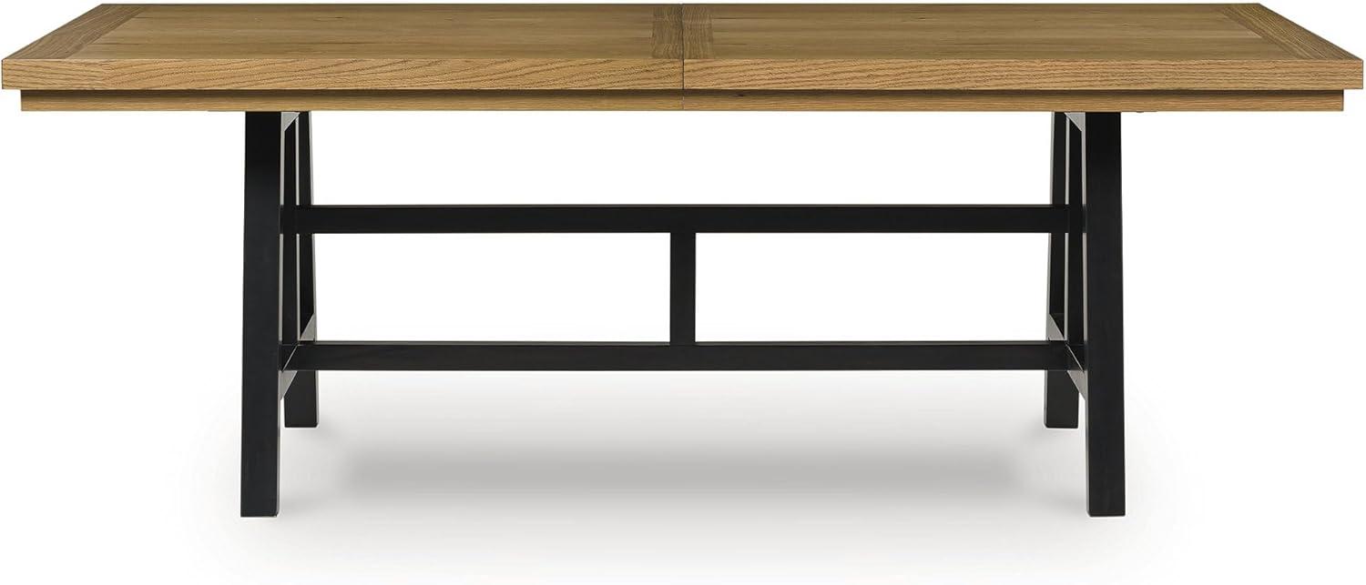 imageSignature Design by Ashley Galliden Contemporary Dining Extension Table with Removable Center Leaf Seats Up to 10 Light Brown ampamp Black