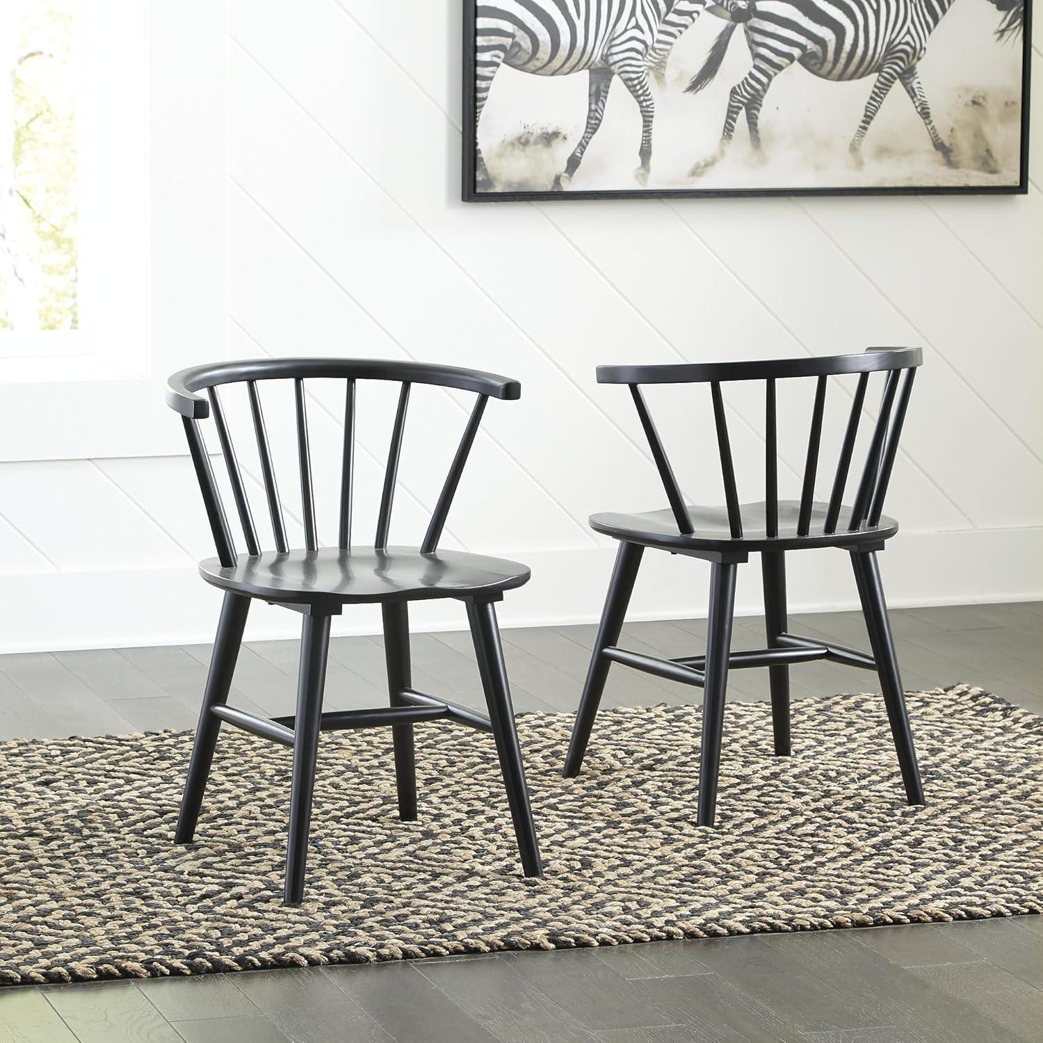 imageSignature Design by Ashley Grannen Modern 18quot Spindle Back Dining Chair 2 Count WhiteBlack