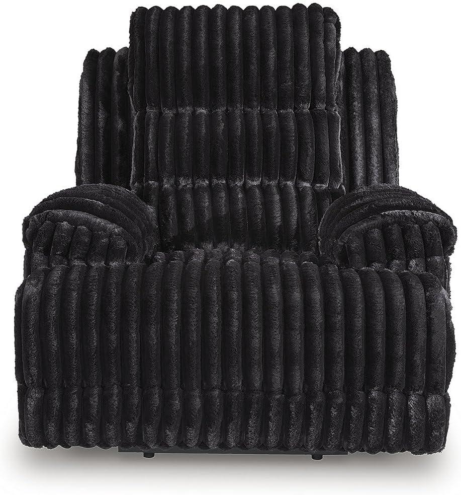 imageSignature Design by Ashley Higgesbee Modern Power Recliner with USB Port and PillowTop Armrest Light GrayBlack