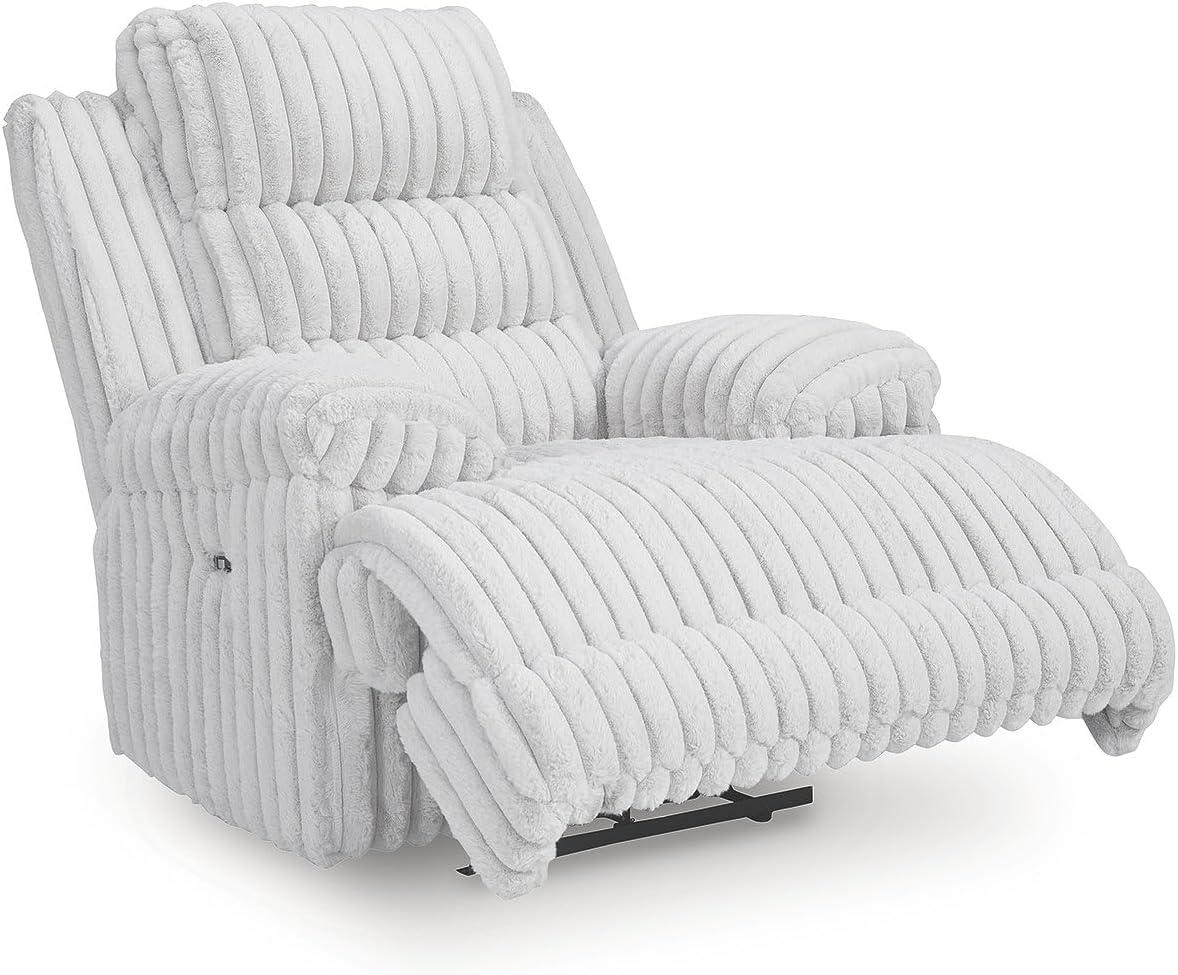 imageSignature Design by Ashley Higgesbee Modern Power Recliner with USB Port and PillowTop Armrest Light GrayLight Gray