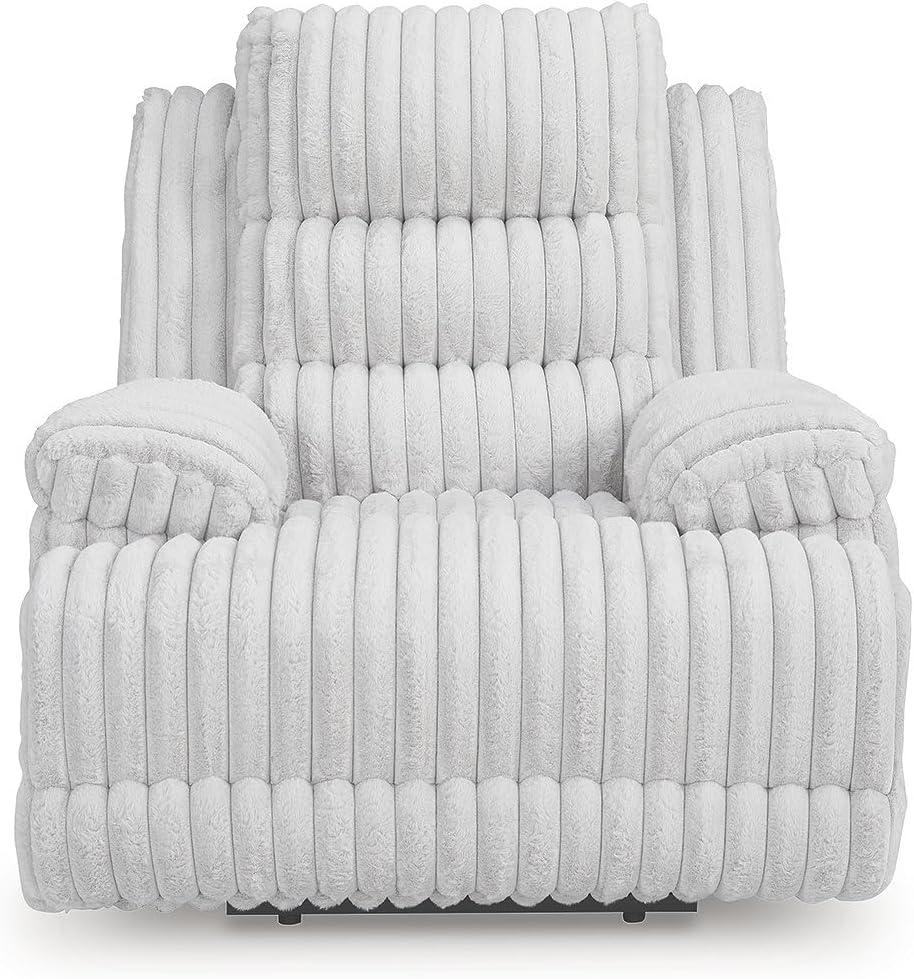 imageSignature Design by Ashley Higgesbee Modern Power Recliner with USB Port and PillowTop Armrest Light GrayLight Gray