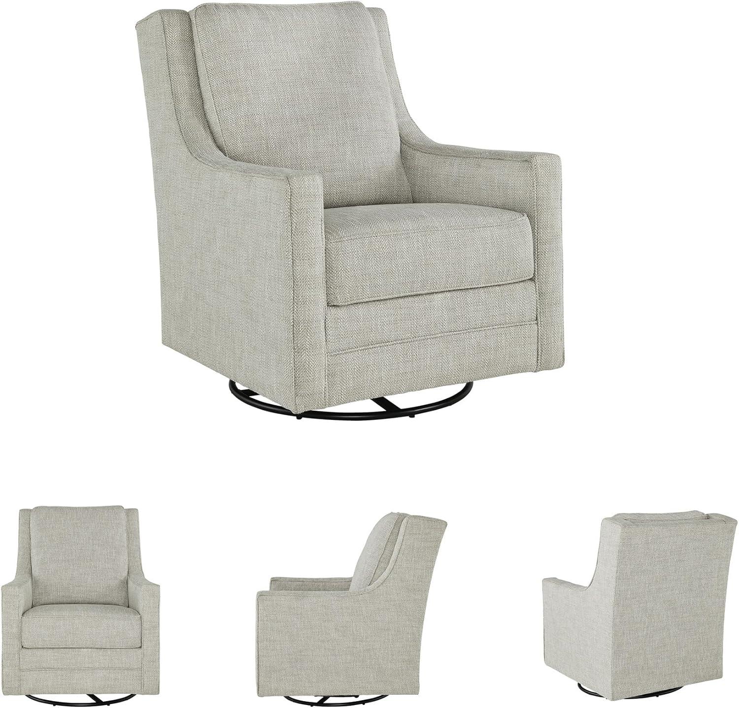 imageSignature Design by Ashley Kambria Casual Upholstered Swivel Glider Accent Chair Gray