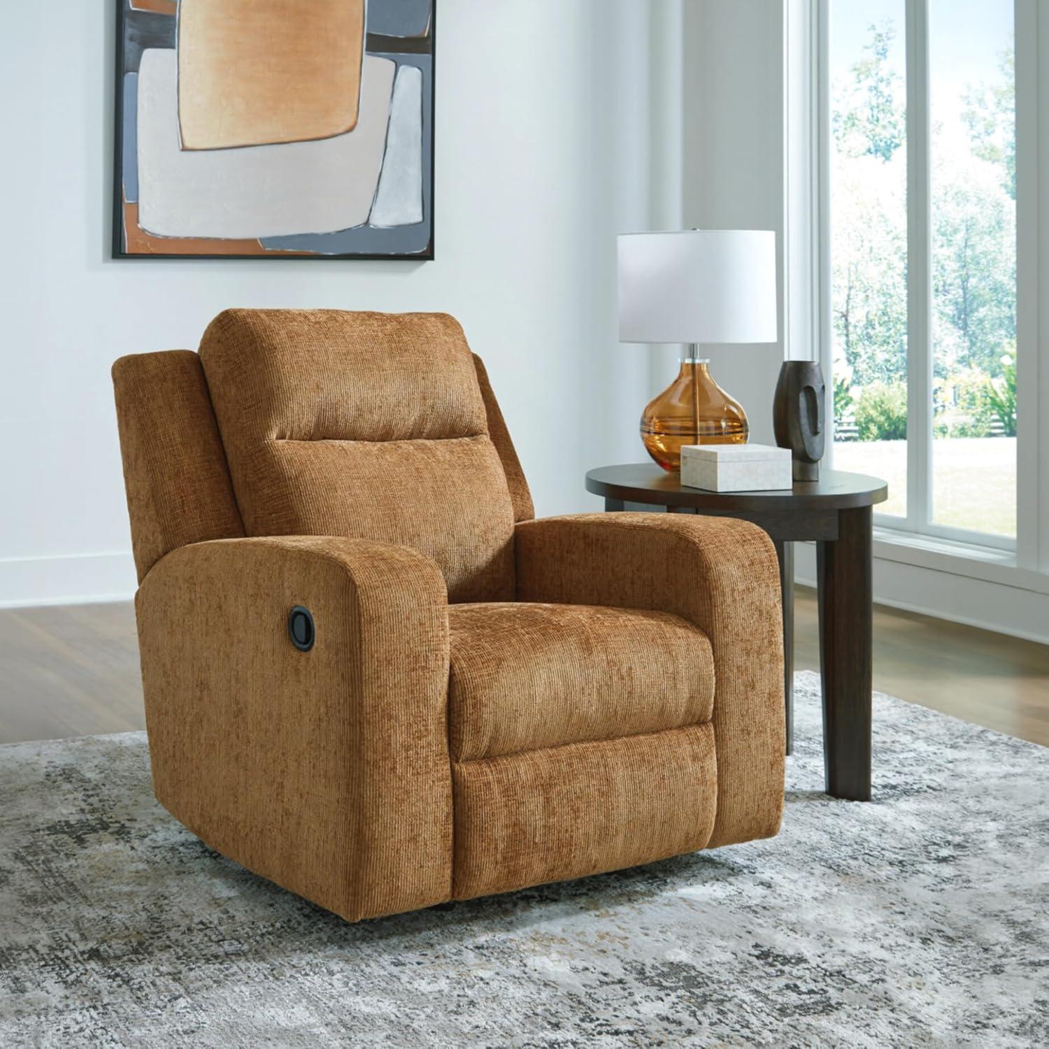 imageSignature Design by Ashley Kanlow Modern Manual Rocker Recliner Light BrownBrown
