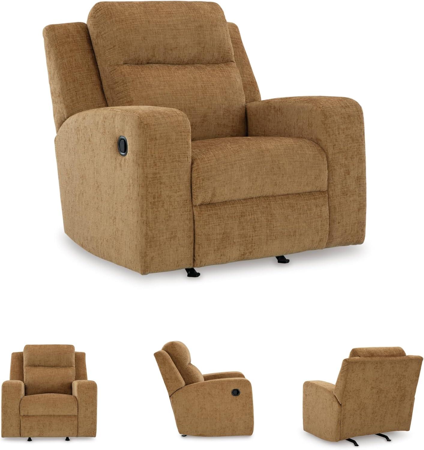 imageSignature Design by Ashley Kanlow Modern Manual Rocker Recliner Light BrownBrown