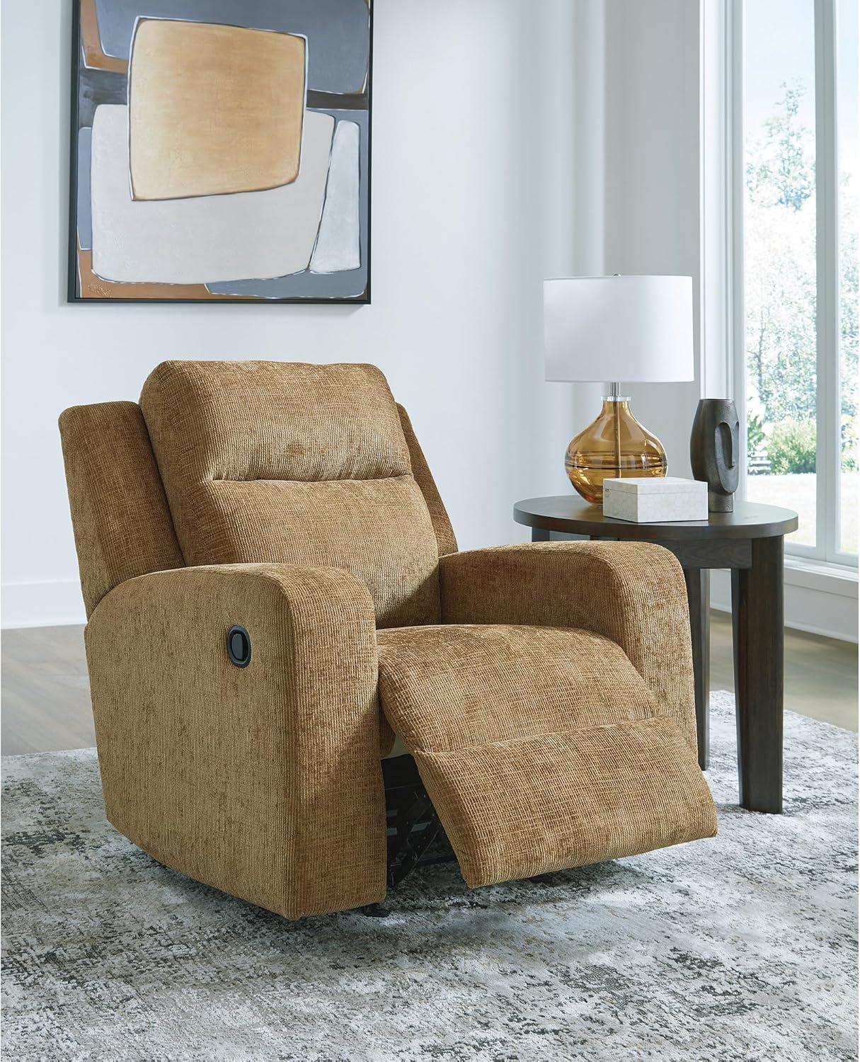 imageSignature Design by Ashley Kanlow Modern Manual Rocker Recliner Light BrownBrown