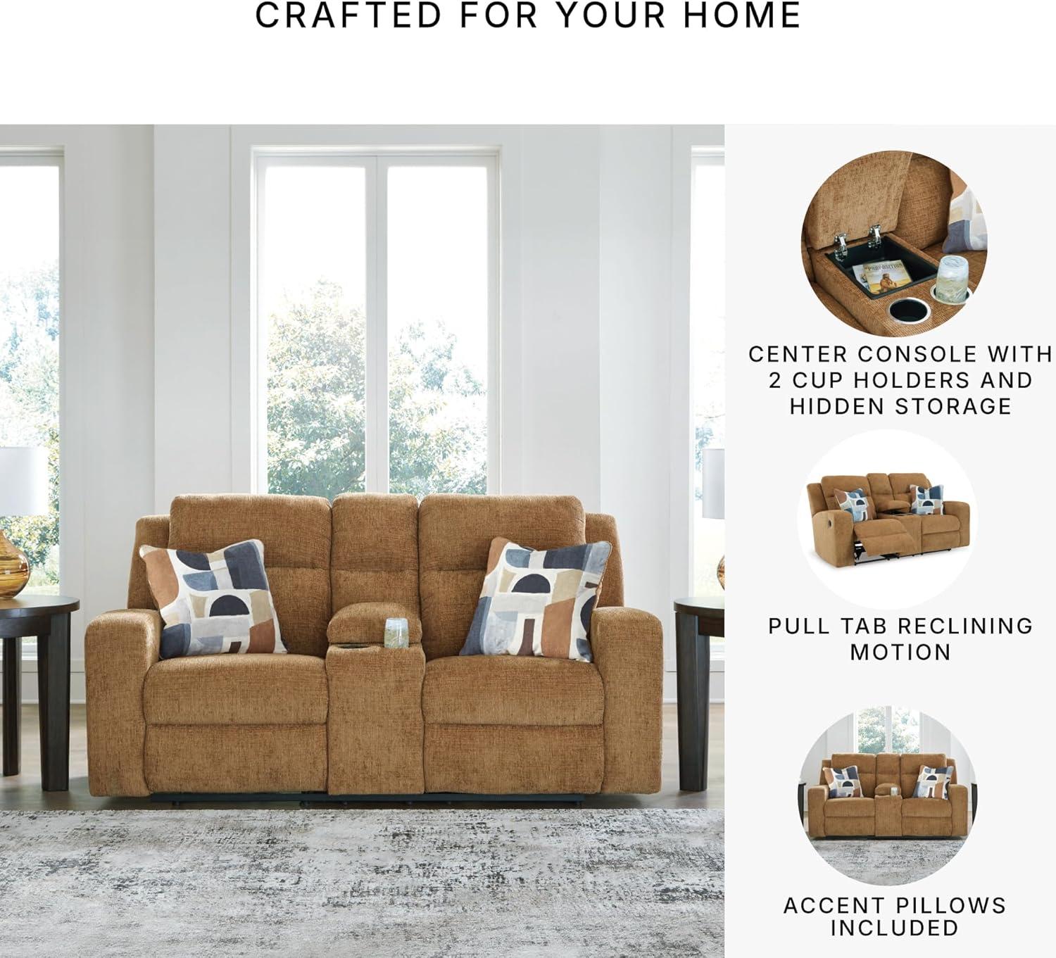 imageSignature Design by Ashley Kanlow Modern Manual Rocker Recliner Light BrownBrown