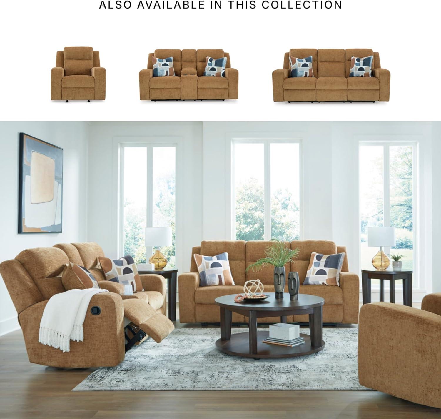 imageSignature Design by Ashley Kanlow Modern Manual Rocker Recliner Light BrownBrown