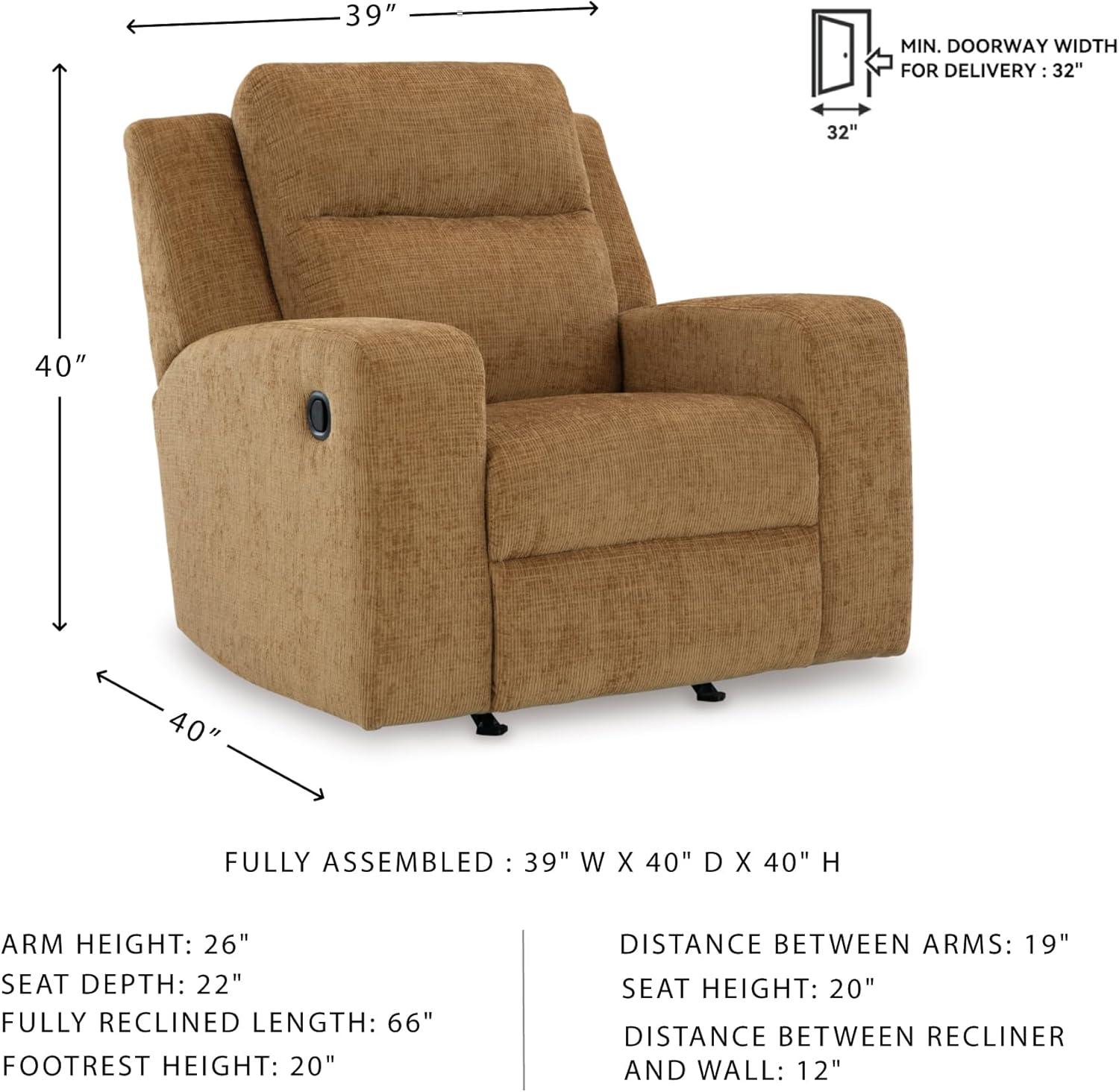 imageSignature Design by Ashley Kanlow Modern Manual Rocker Recliner Light BrownBrown