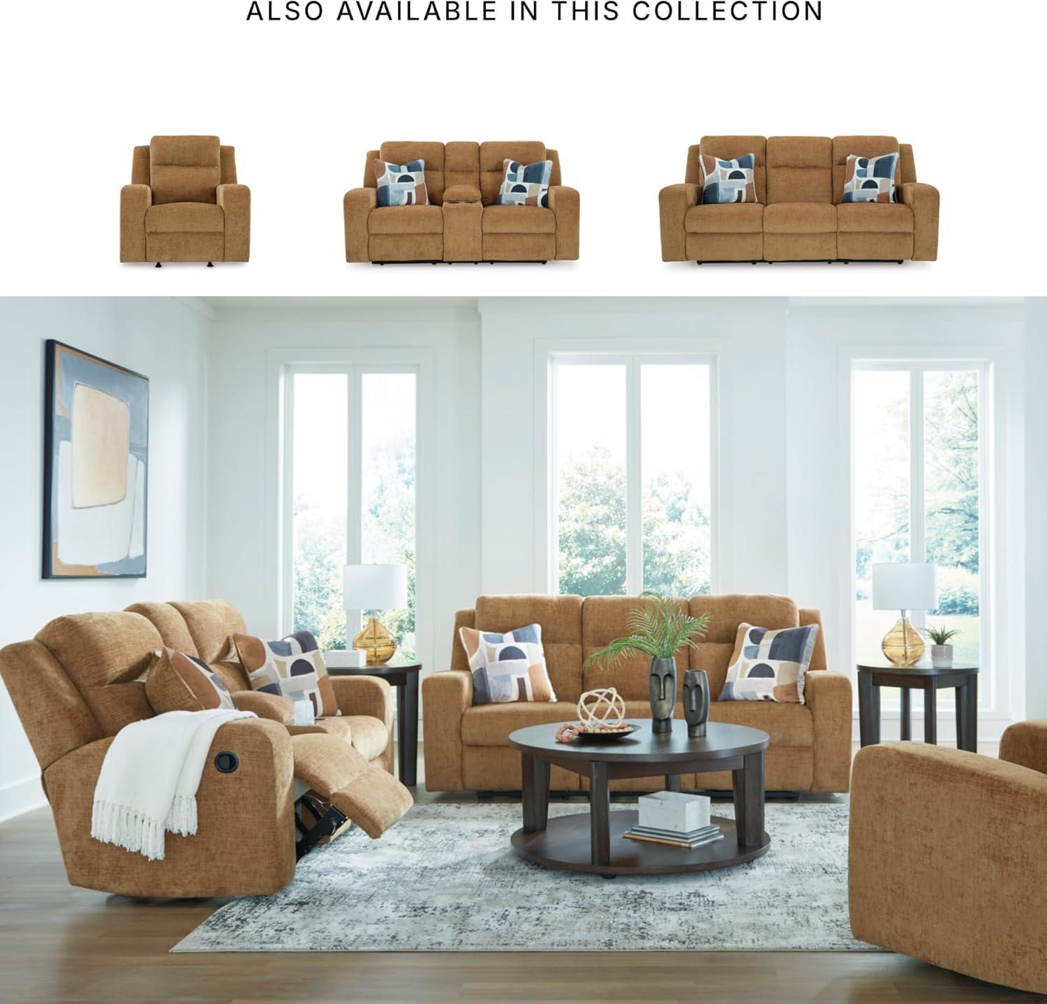 imageSignature Design by Ashley Kanlow Modern Manual Rocker Recliner Light BrownBrown