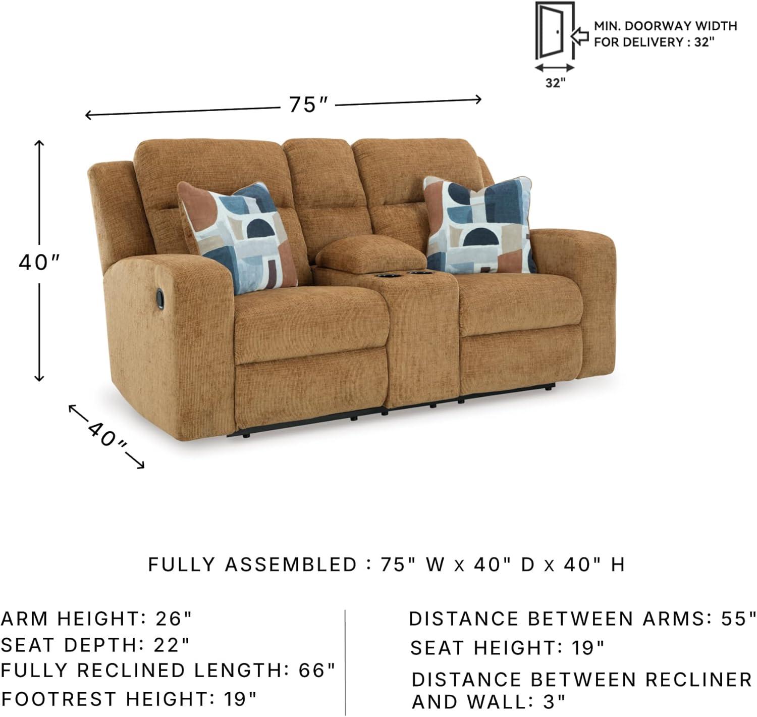 imageSignature Design by Ashley Kanlow Modern Manual Rocker Recliner Light BrownBrown