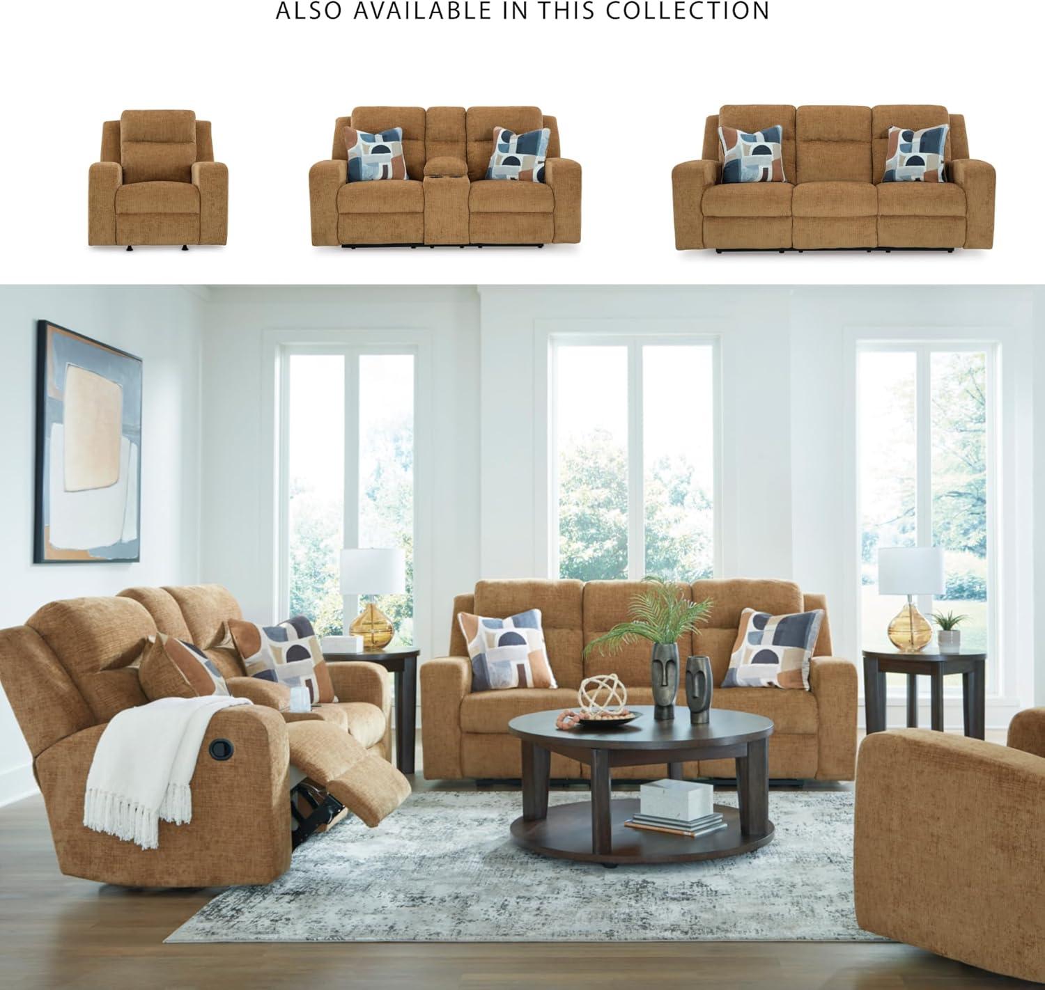 imageSignature Design by Ashley Kanlow Modern Manual Rocker Recliner Light BrownBrown