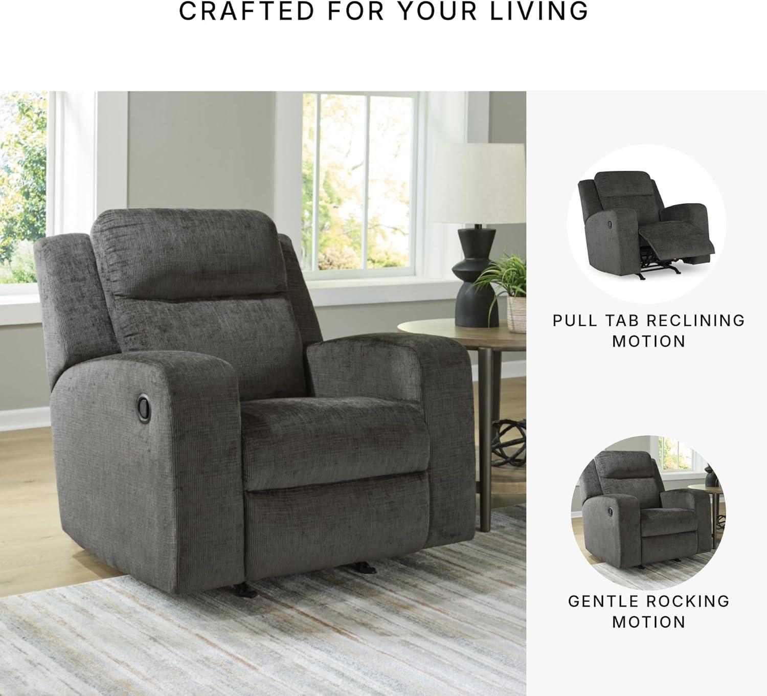 imageSignature Design by Ashley Kanlow Modern Manual Rocker Recliner Light BrownGrey