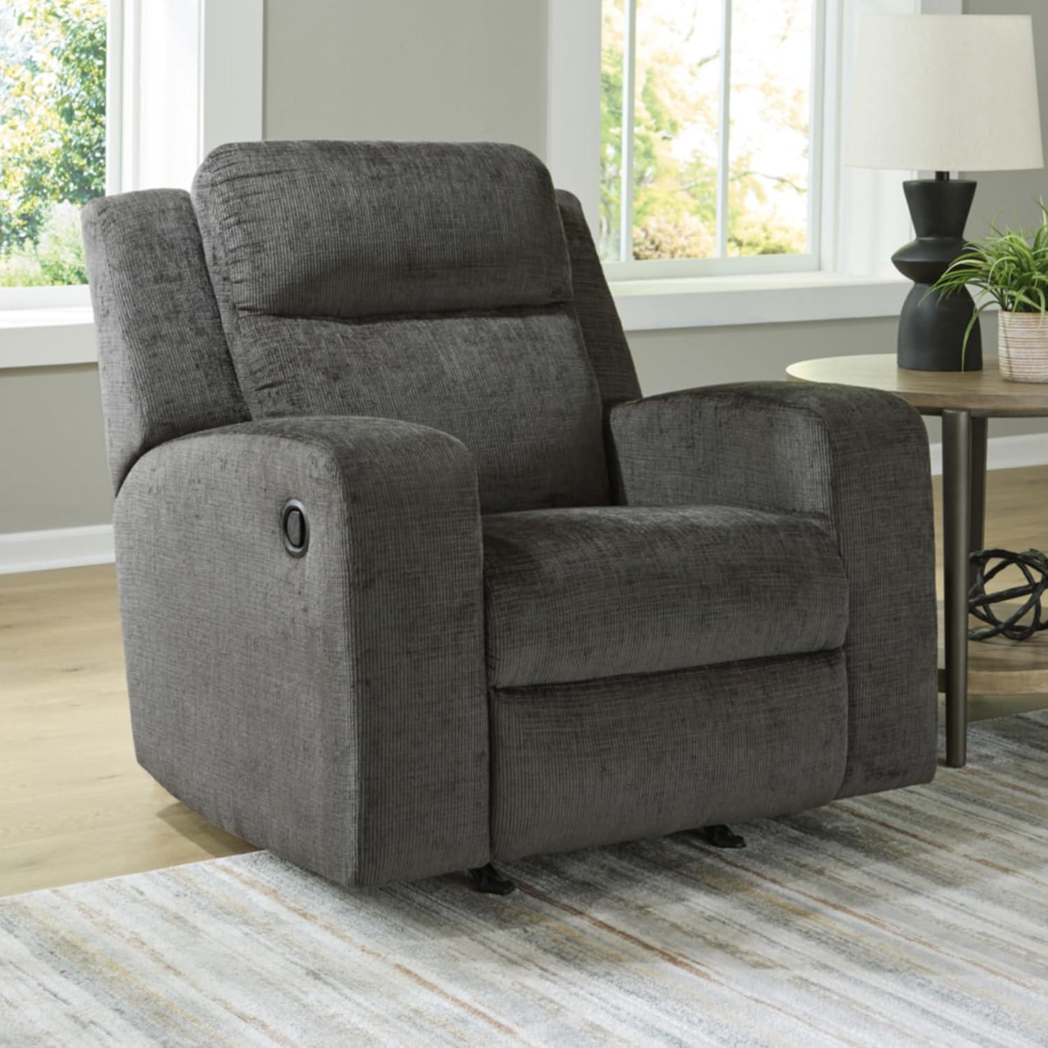 imageSignature Design by Ashley Kanlow Modern Manual Rocker Recliner Light BrownGrey