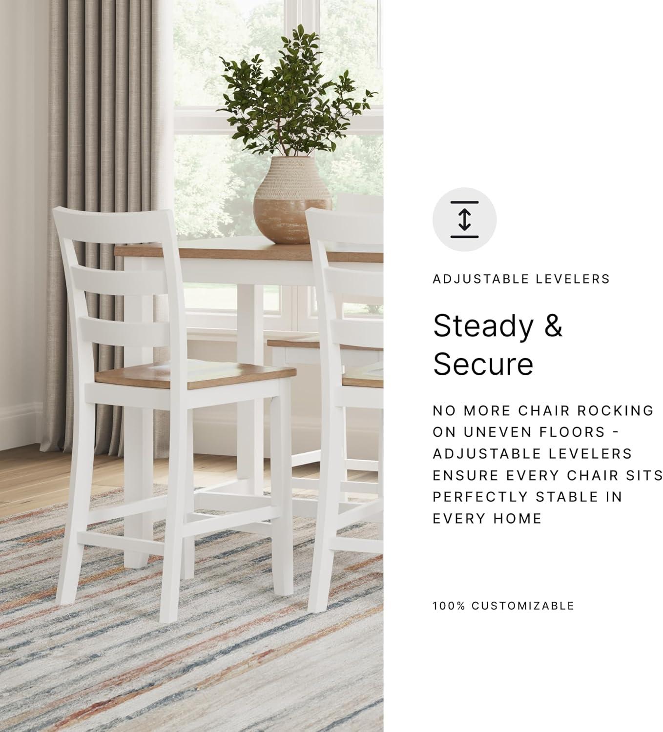 imageSignature Design by Ashley Landocken Casual Armless Dining Chair with Contoured Seat Set of 2 Light Brown ampamp Blue