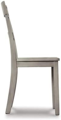 imageSignature Design by Ashley Loratti Modern Farmhouse 18quot Weathered Wood Dining Chair 2 Count GrayGrey