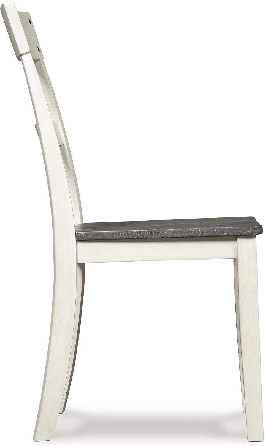 imageSignature Design by Ashley Loratti Modern Farmhouse 18quot Weathered Wood Dining Chair 2 Count GrayWhite