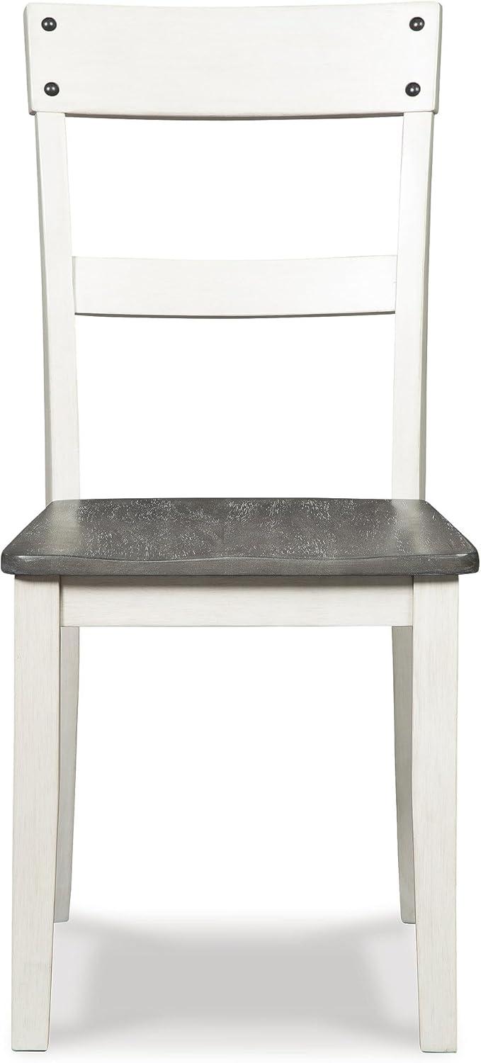 imageSignature Design by Ashley Loratti Modern Farmhouse 18quot Weathered Wood Dining Chair 2 Count GrayWhite