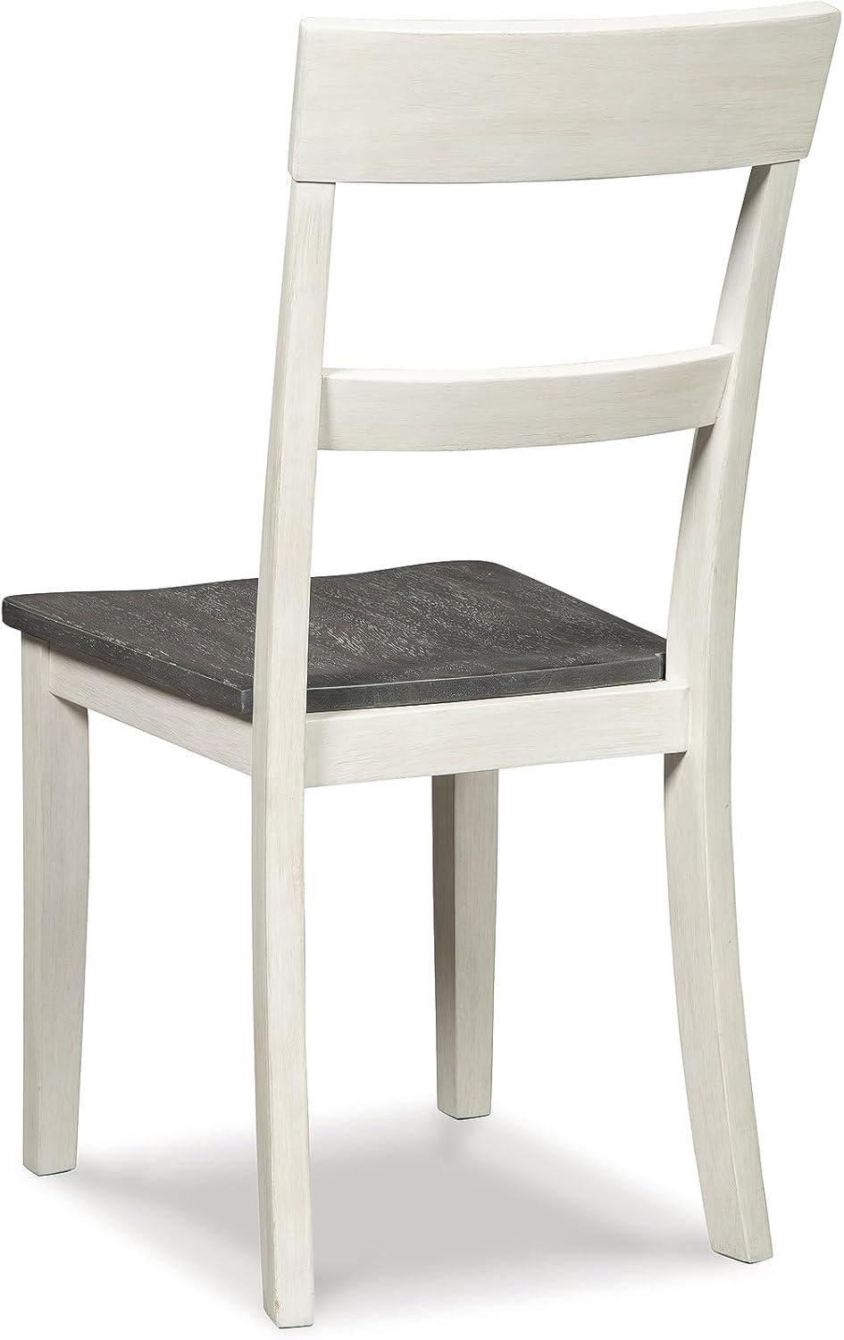 imageSignature Design by Ashley Loratti Modern Farmhouse 18quot Weathered Wood Dining Chair 2 Count GrayWhite