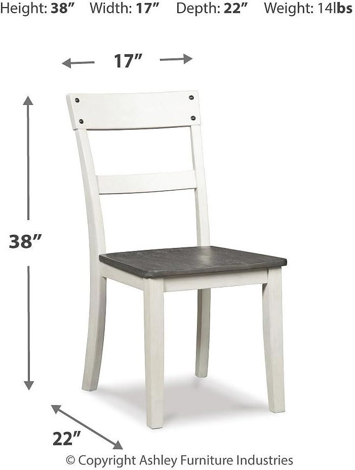 imageSignature Design by Ashley Loratti Modern Farmhouse 18quot Weathered Wood Dining Chair 2 Count GrayWhite