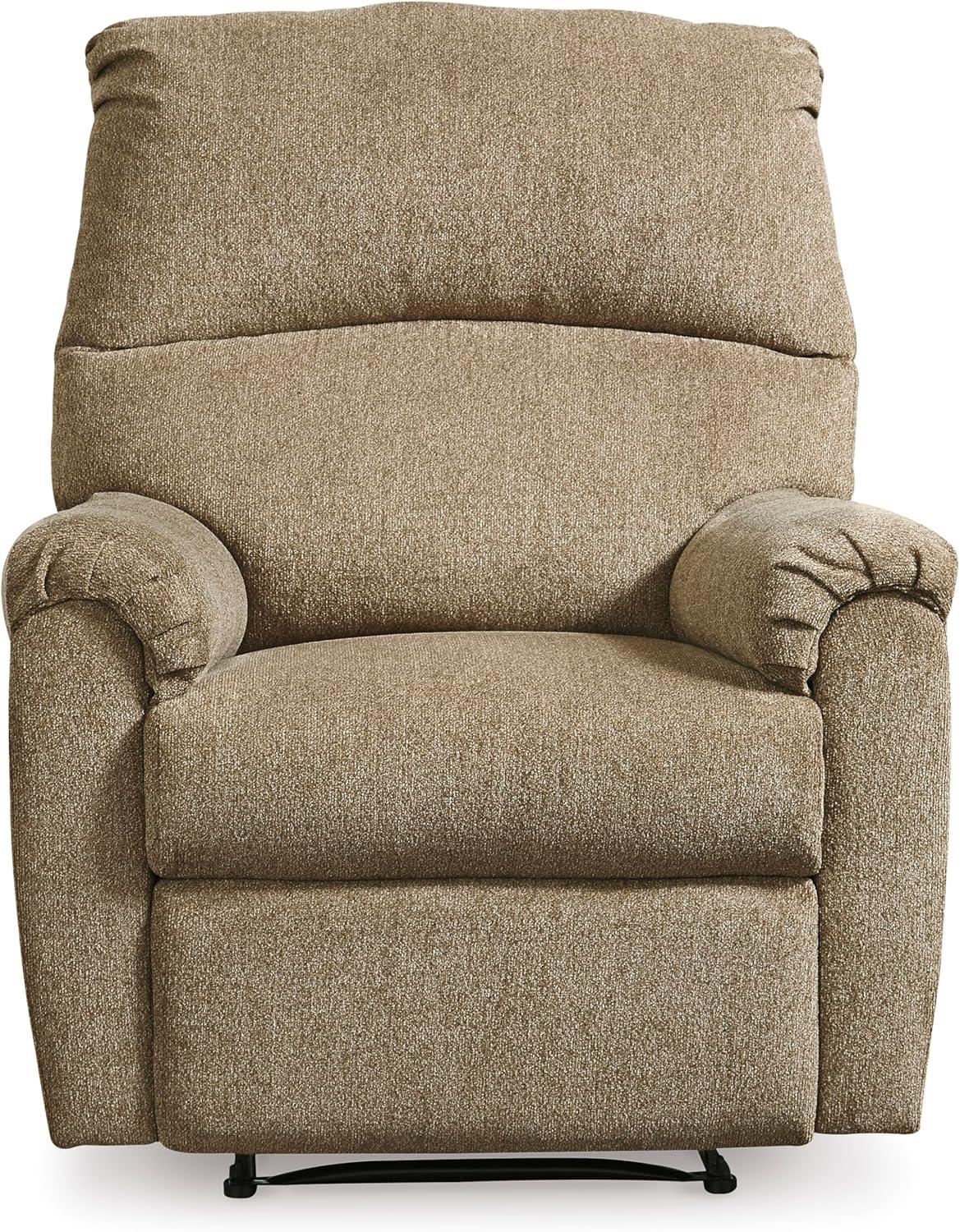 imageSignature Design by Ashley Nerviano Traditional Zero Wall Recliner Dark BrownLight Brown