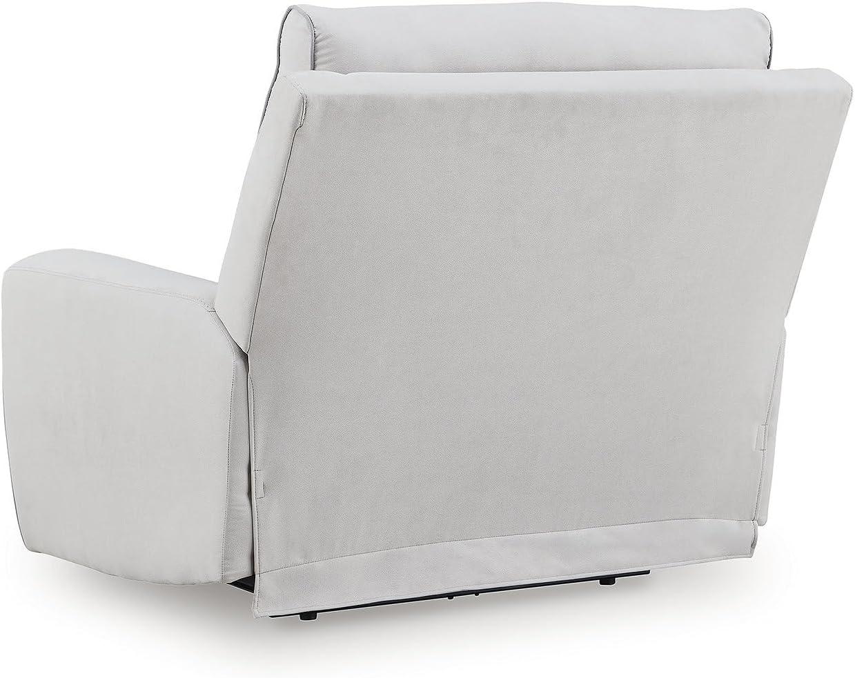 imageSignature Design by Ashley Tealwell Contemporary Power Recliner with Adjustable Headrest and USB Charging Port Light Gray