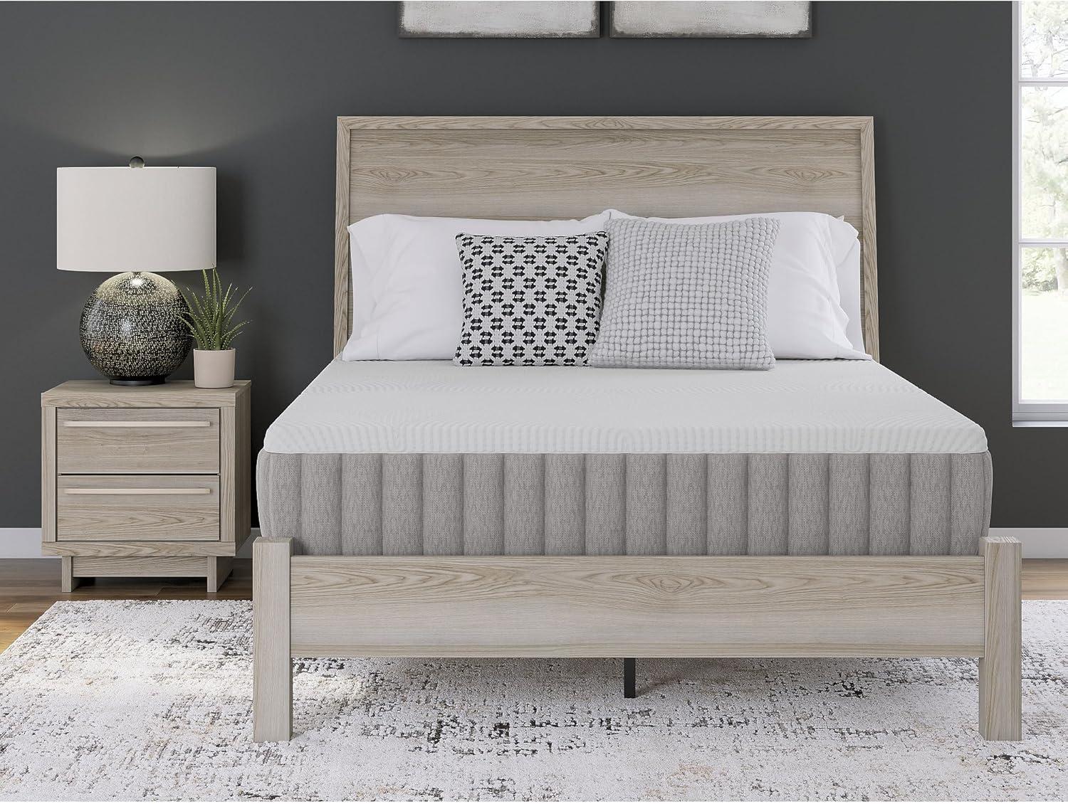imageSignature Design by Ashley Terra Sleep Hybrid 12 Inch Latex Foam Medium Breathable Mattress with Pressure Relief Queen