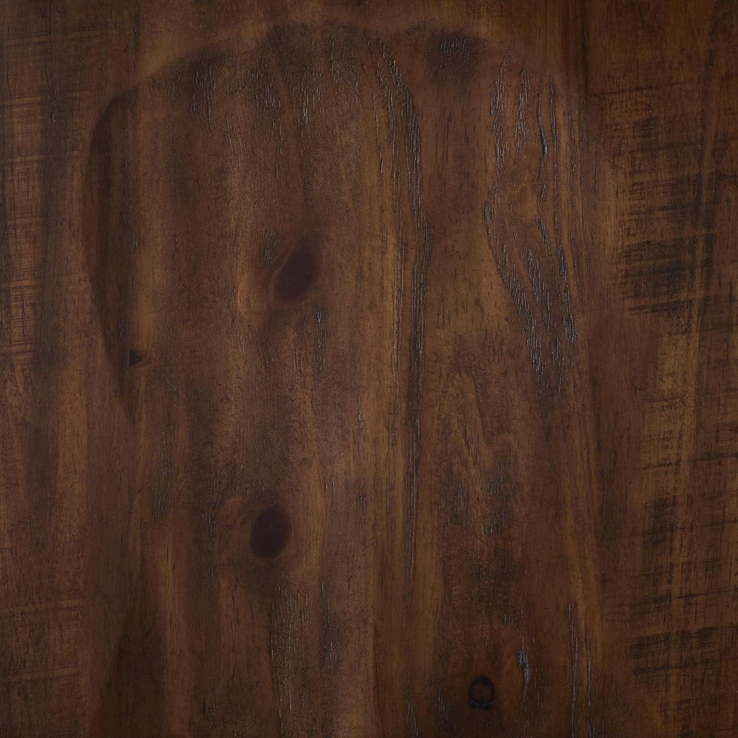 imageSignature Design by Ashley Valebeck Cottage Counter Height Dining Table with Cross Base Dark Brown ampamp BlackRound