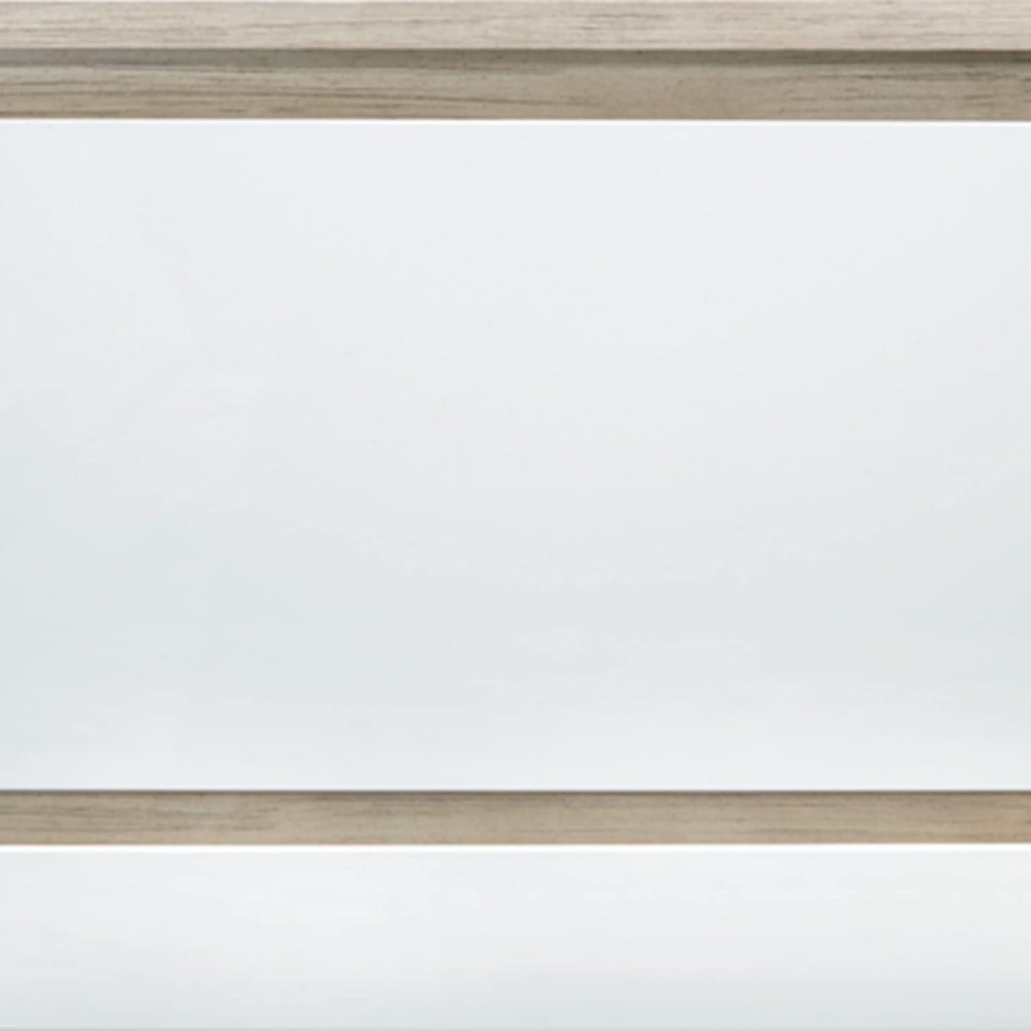 imageSignature Design by Ashley Wendora Casual 5 Drawer Rubber Wood Chest White ampamp Beige