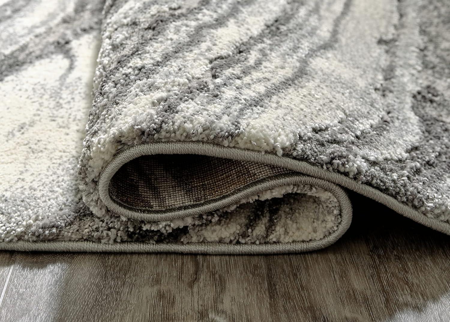 imageSignature Design by Ashley Wysdale Contemporary 5 x 7 High Pile Quartz Inspired Rug Cream ampamp Gray710 x 103 Rectangular