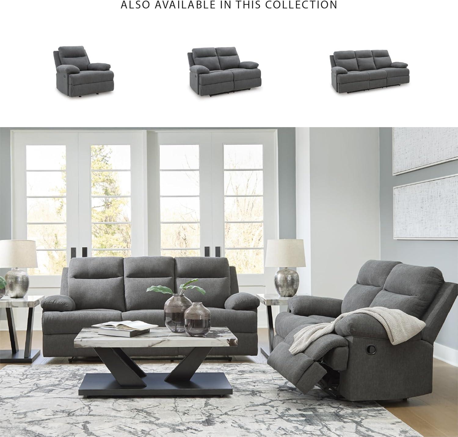 imageSignature Design by Ashley Yarrow Lane Classic Manual Rocker Recliner with PillowTop Arms Light BrownCharcoal