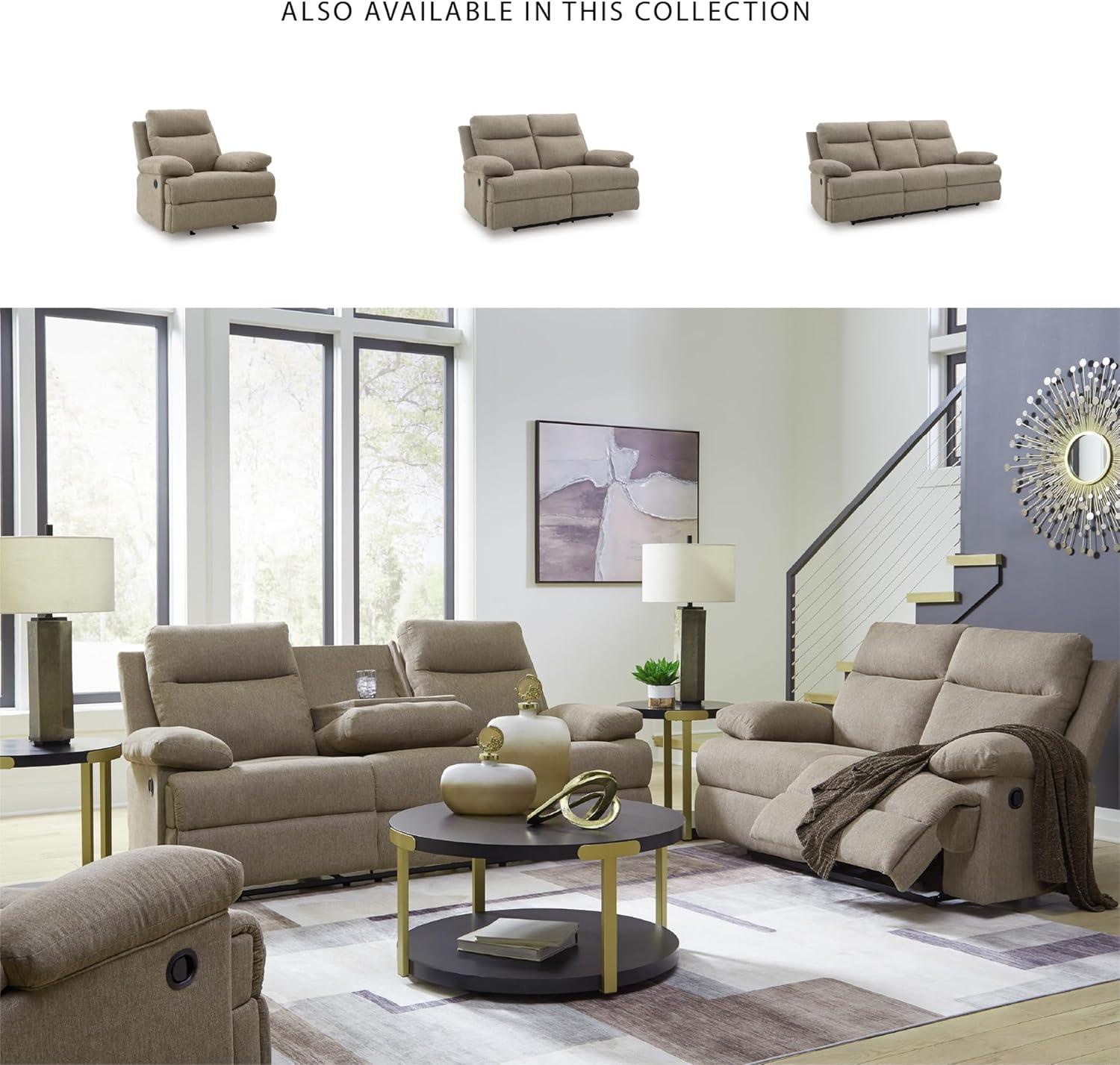 imageSignature Design by Ashley Yarrow Lane Classic Manual Rocker Recliner with PillowTop Arms Light BrownMocha