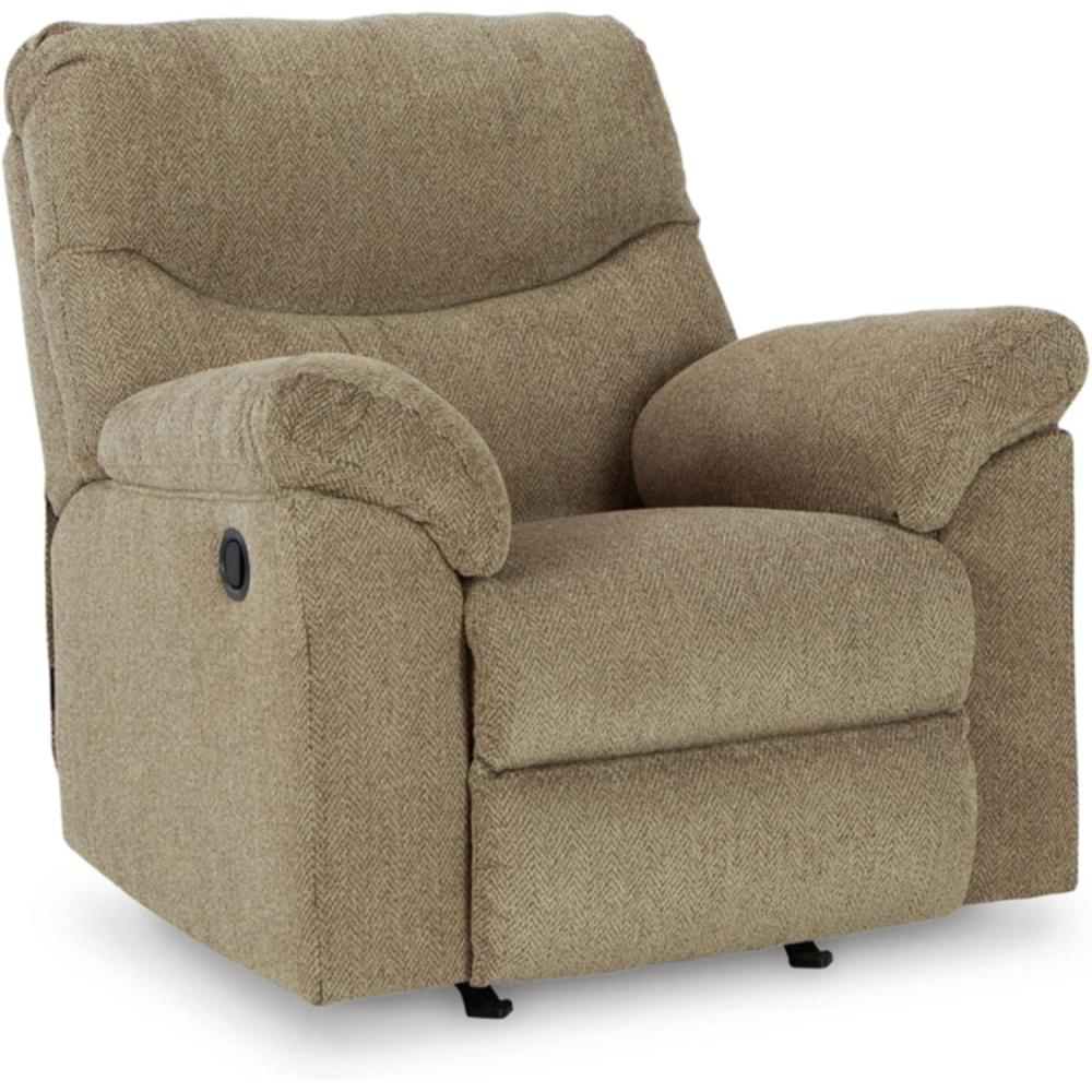 imageSignature Design by Ashley Alphons Transitional Polyester Tufted Rocker Recliner GrayLight Brown