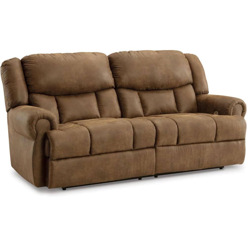 imageSignature Design by Ashley Boothbay Classic Faux Leather 2 Seat Manual Reclining Sofa Dark BrownDark Brown