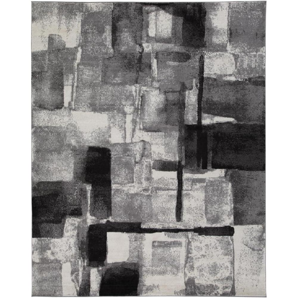 imageSignature Design by Ashley Brycebourne 5 x 7 Medium Pile Abstract Rug Gray ampamp Black53 x 77 Rectangular