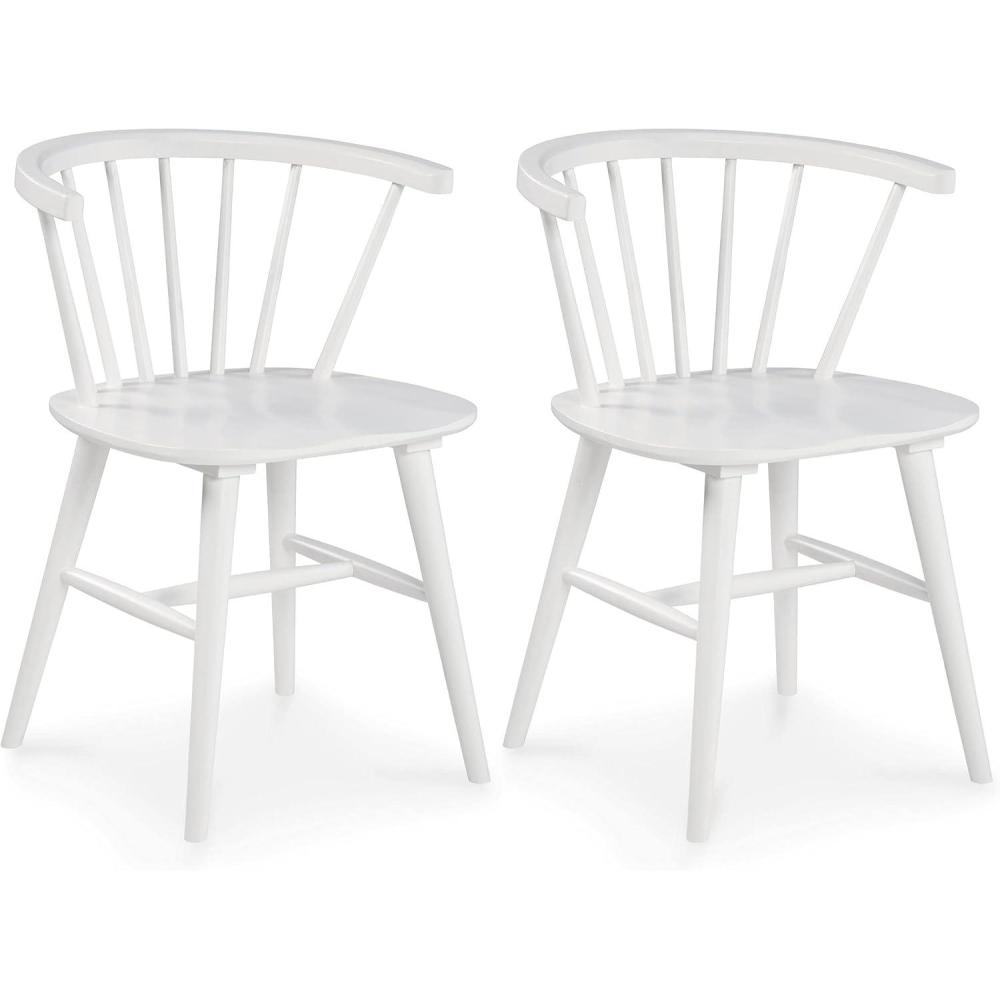 imageSignature Design by Ashley Grannen Modern 18quot Spindle Back Dining Chair 2 Count WhiteWhite