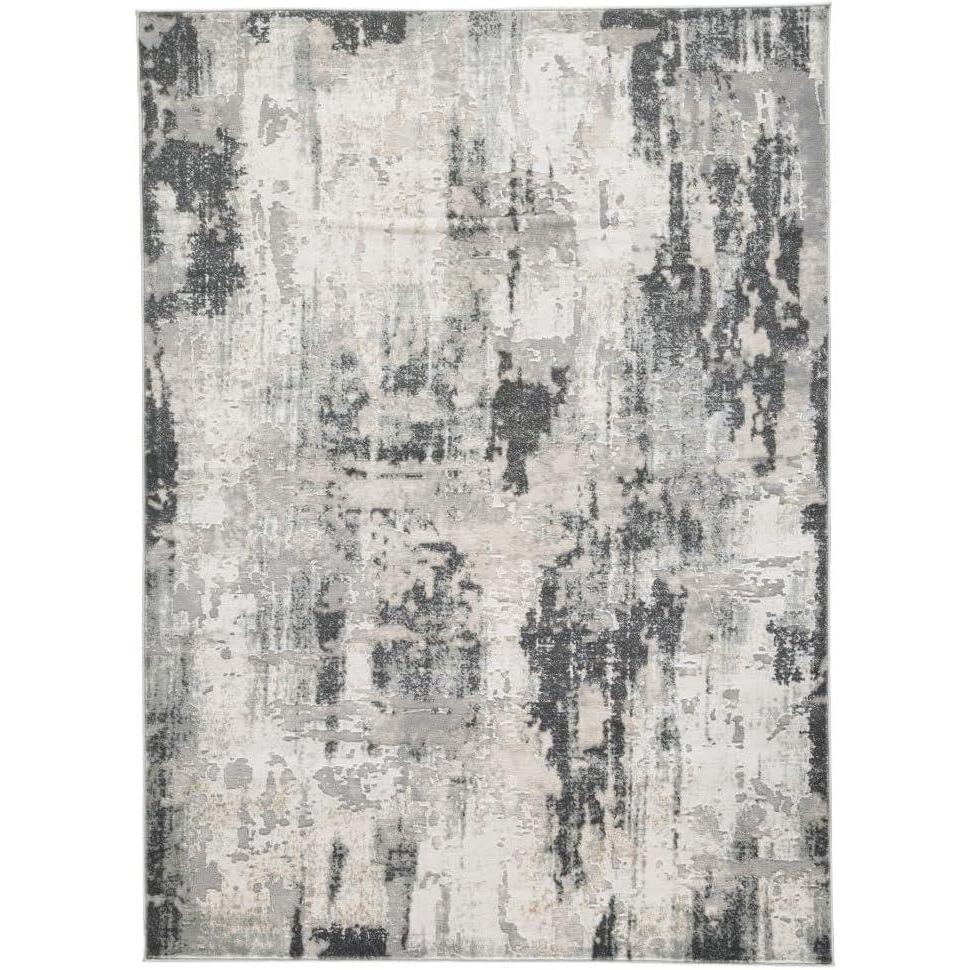 imageSignature Design by Ashley Mazatl Contemporary 8 x 10 Medium Pile Abstract Design Rug Cream Gold ampamp Gray53 x 73 Rectangular