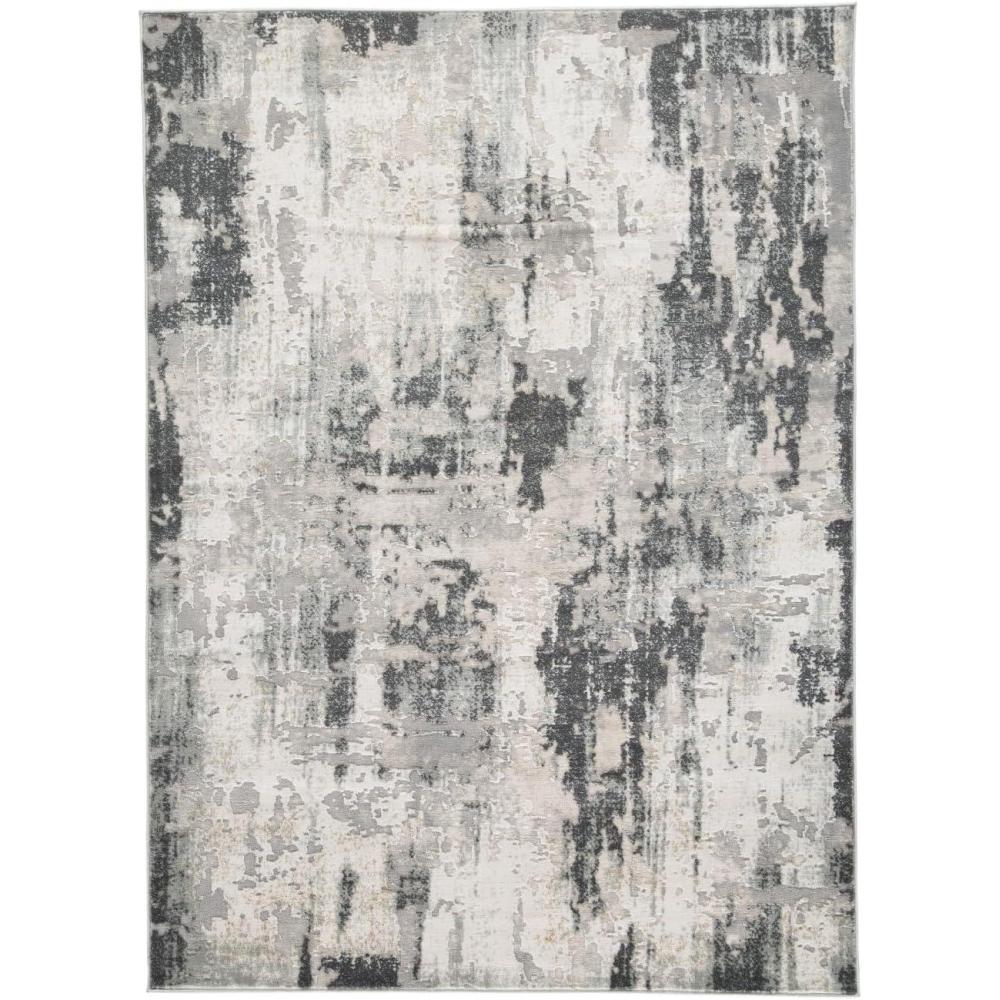 imageSignature Design by Ashley Mazatl Contemporary 8 x 10 Medium Pile Abstract Design Rug Cream Gold ampamp Gray710 x 102 Rectangular