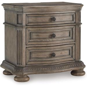 Signature Design by Ashley Ardenfield Classic 3-Drawer Nightstand with USB Ports, Light Brown(Night Stand)