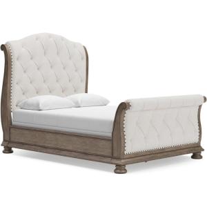 Signature Design by Ashley Ardenfield Classic 3-Drawer Nightstand with USB Ports, Light Brown(Queen)